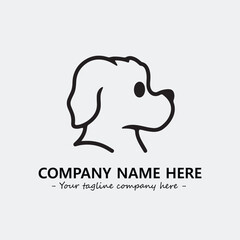 Dog illustration black and white for logo company vector image
