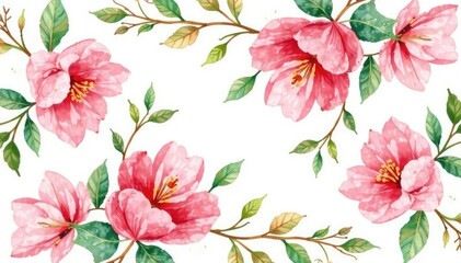 Delicate watercolor floral design, endlessly repeating , artistic, bloom, delicate