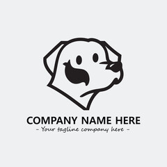 Dog illustration black and white for logo company vector image
