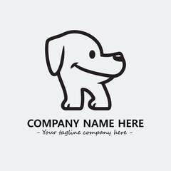 Dog illustration black and white for logo company vector image

