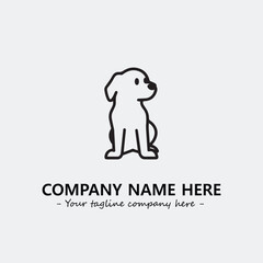 Dog illustration black and white for logo company vector image
