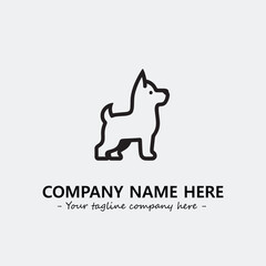 Dog illustration black and white for logo company vector image
