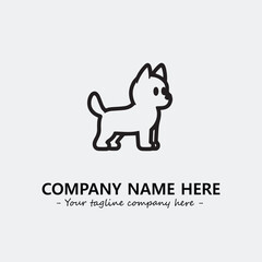 Dog illustration black and white for logo company vector image
