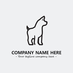 Dog illustration black and white for logo company vector image
