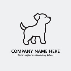 Dog illustration black and white for logo company vector image

