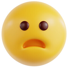 Slightly Disappointed Face 3D Ilustration