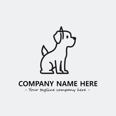 Dog illustration black and white for logo company vector image
