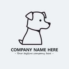 Dog illustration black and white for logo company vector image
