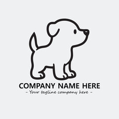 Dog illustration black and white for logo company vector image
