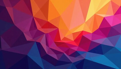 Obraz premium Abstract geometric shapes, vibrant color palette , energy, bright, contemporary