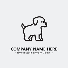 Dog illustration black and white for logo company vector image
