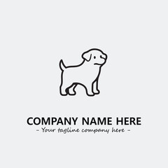 Dog illustration black and white for logo company vector image
