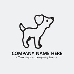 Dog illustration black and white for logo company vector image
