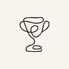 vector illustration of soccer elements in one line style