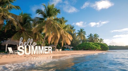 Obraz premium tropical beach with palm trees
