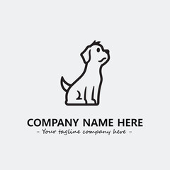 Dog illustration black and white for logo company vector image
