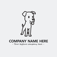 Dog illustration black and white for logo company vector image
