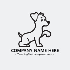 Dog illustration black and white for logo company vector image

