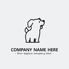 Dog illustration black and white for logo company vector image
