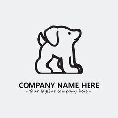 Obraz premium Dog illustration black and white for logo company vector image 