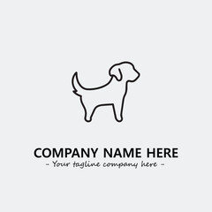Dog illustration black and white for logo company vector image
