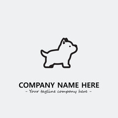 Dog illustration black and white for logo company vector image
