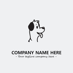 Dog illustration black and white for logo company vector image
