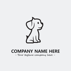Dog illustration black and white for logo company vector image
