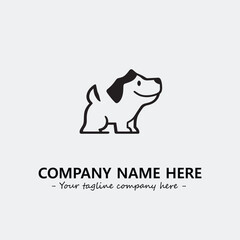 Dog illustration black and white for logo company vector image
