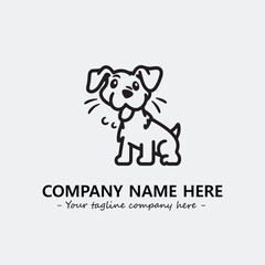 Dog illustration black and white for logo company vector image
