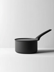Minimalist 3D Render of Matte Saucepan with Lid &ndash; Clean and Professional Composition
