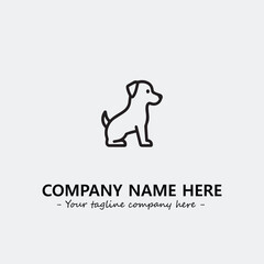 Dog illustration black and white for logo company vector image
