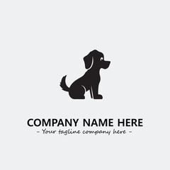 Dog illustration black and white for logo company vector image
