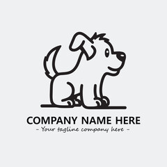 Dog illustration black and white for logo company vector image
