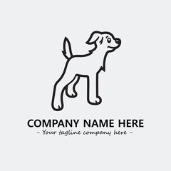 Dog illustration black and white for logo company vector image
