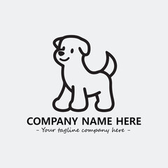 Dog illustration black and white for logo company vector image
