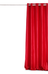 Red curtain on white background