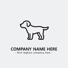 Dog illustration black and white for logo company vector image
