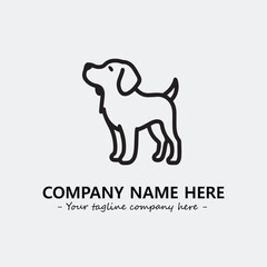 Dog illustration black and white for logo company vector image
