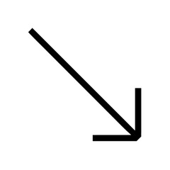Corner Arrow Bending Down Left Icon Design