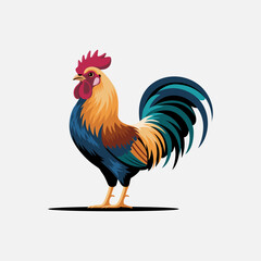 Design illustration of standing rooster.