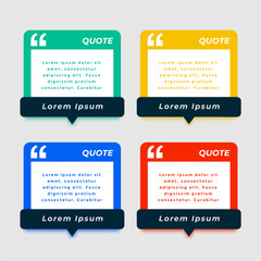 Obraz premium set of four quotation mark sign template for web talk or dialog