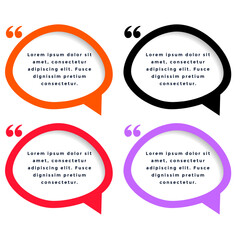 creative inverted comma icon template in set of four