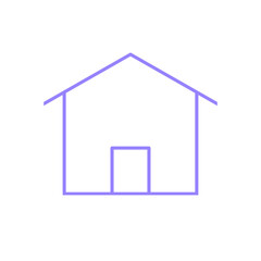 Icon home hand draw line cute cartoon illustration for decoration purple pattern or creative idea