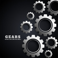 3d style metallic gear wheel dark background design