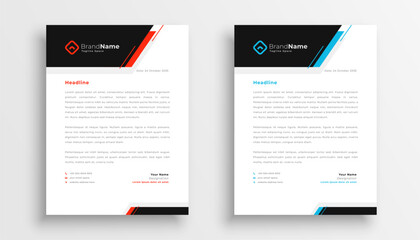 set of two formal business letterhead template for official presentation