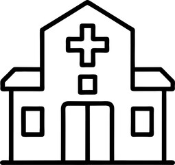 Fototapeta premium Hospital Line Vector Art, Icons