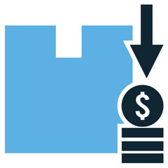 Dumping icon vector for unfair trade, price drop, and economic issue concept. Perfect for commerce design, global market, and business competition illustration.