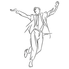 Fototapeta premium Businessman Jumping with Joy