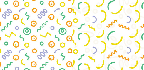 Colorful Abstract Pattern Vector | Dynamic Geometric and Organic Shapes on White Background